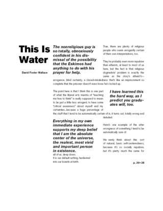 David Foster Wallace This is Water